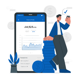 banner of Financial revolution with innovative technology